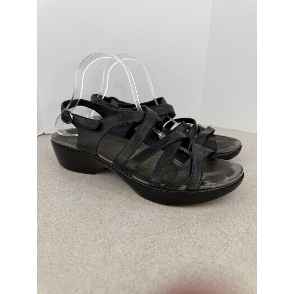 Women’s Dansko Black Sandals Strappy Leather‎ Sling Back Size 41